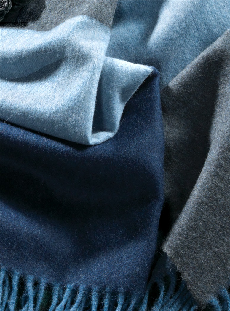 Wool and Alpaca Block Stripe Scarf