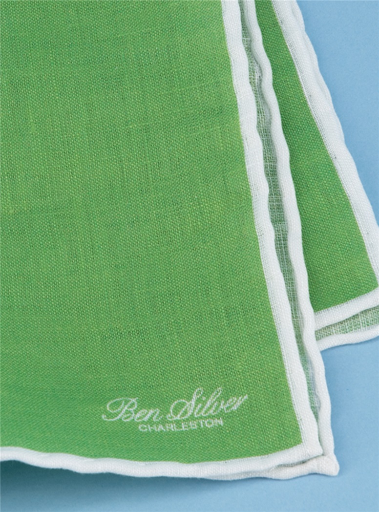 Linen Solid Pocket Square in Grass