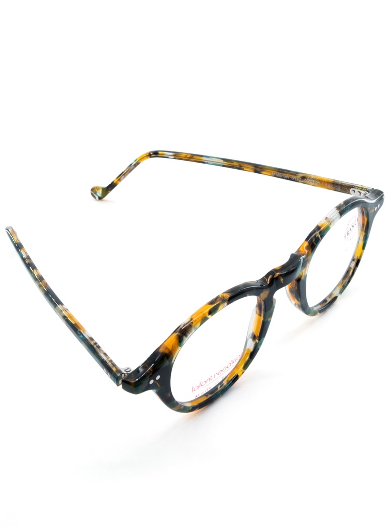 Nearly Round Bold Frame in Stone Tortoise