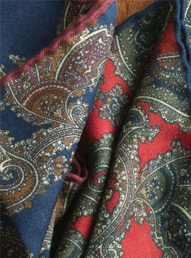 Wool and Silk Paisley Pocket Squares