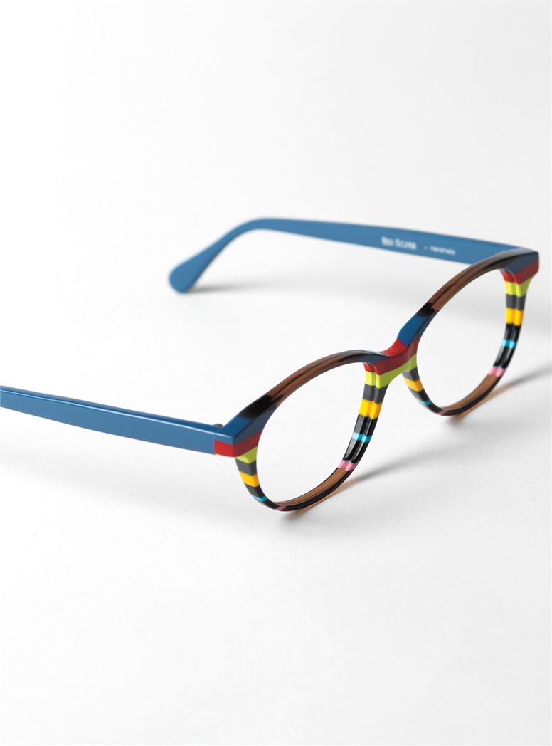 Multi-Colored Handmade Frame in Brown, Blue & Red