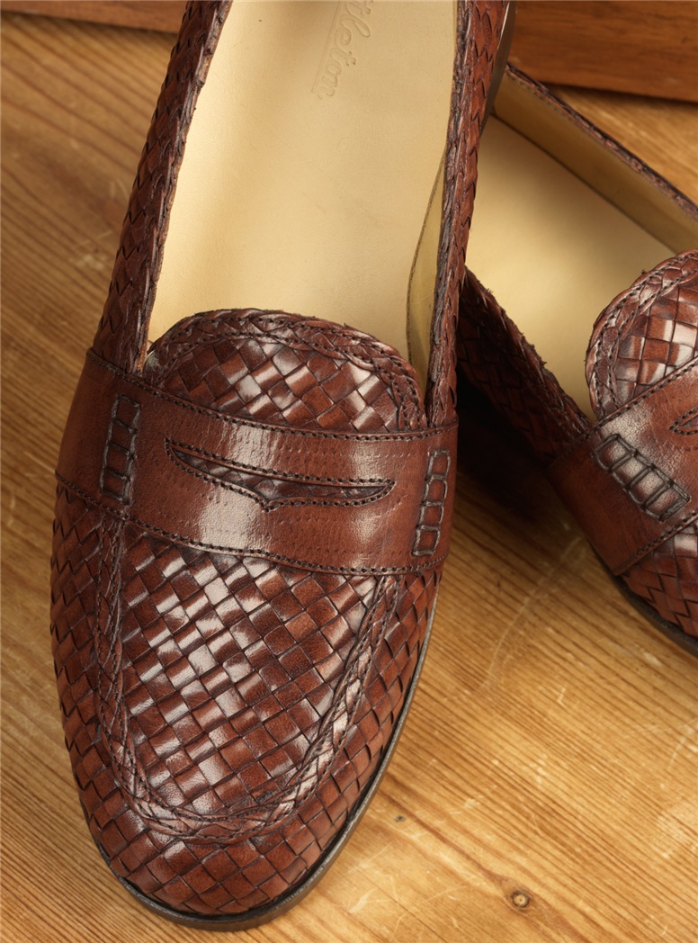 The Woven Loafer in Chestnut