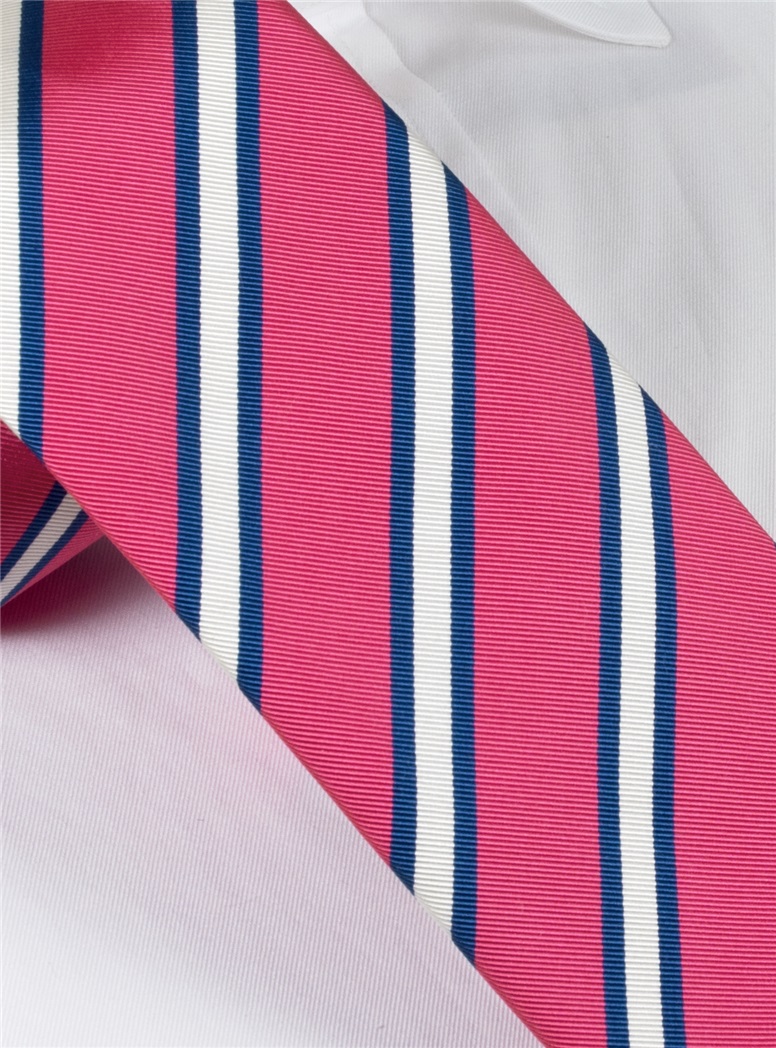Mogador Striped Tie in Magenta