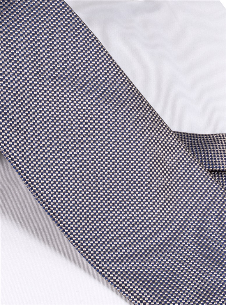 Silk Basketweave Tie in Pewter
