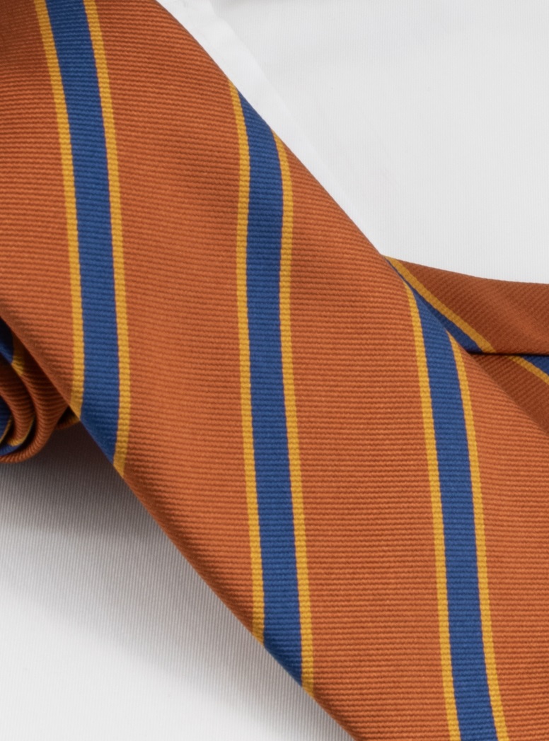 Silk Striped Tie in Copper