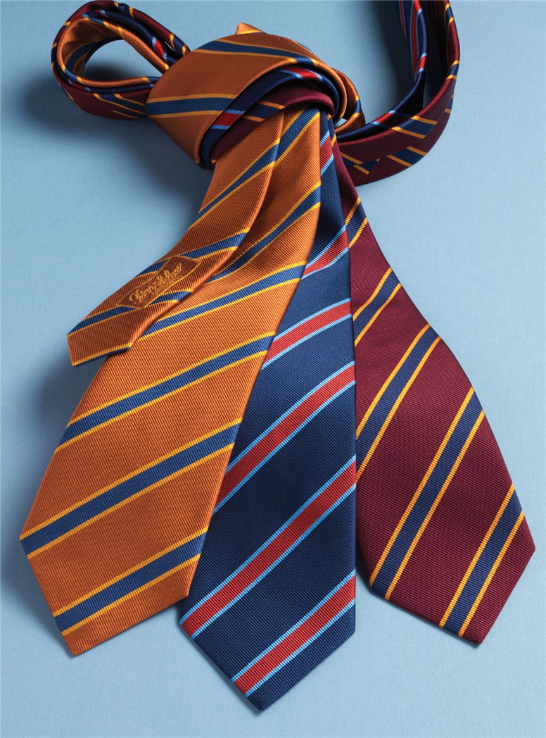 Silk Striped Tie in Copper