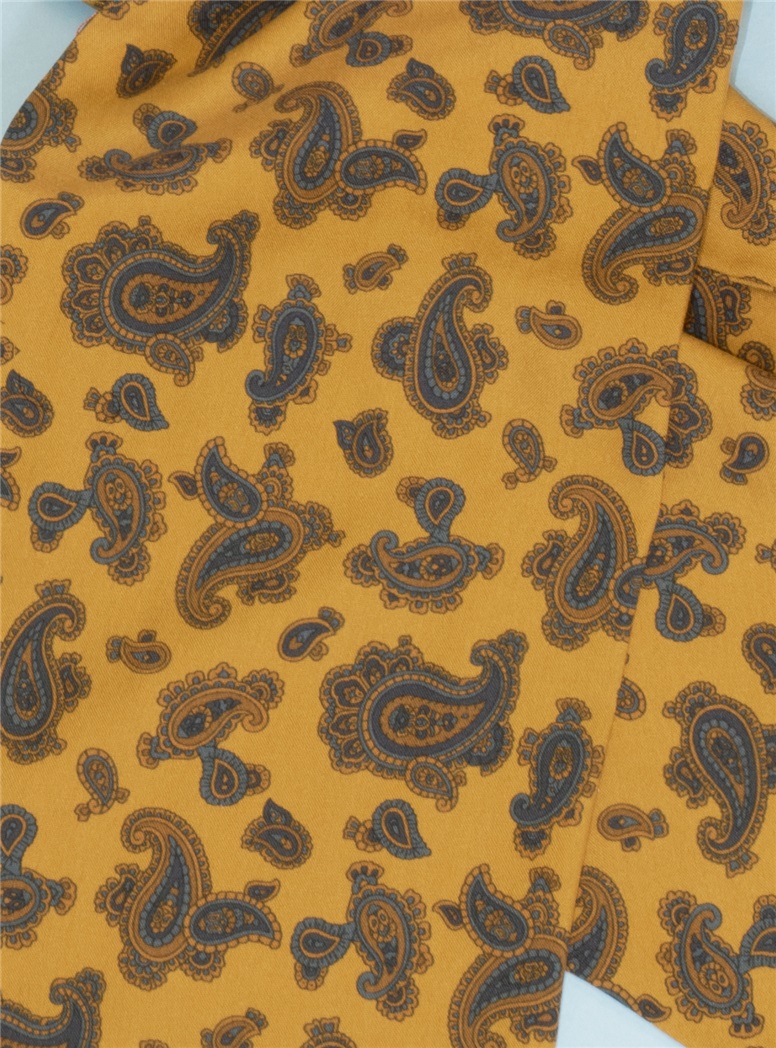 Silk Paisley Ascot in Marigold