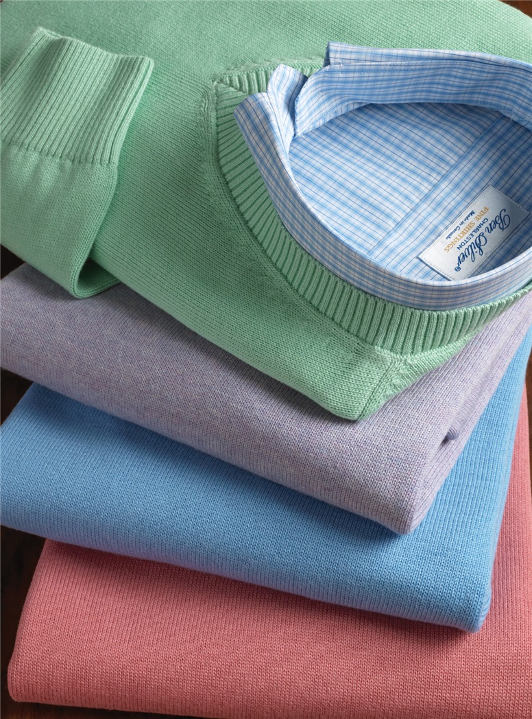 Cotton V-neck Sweaters