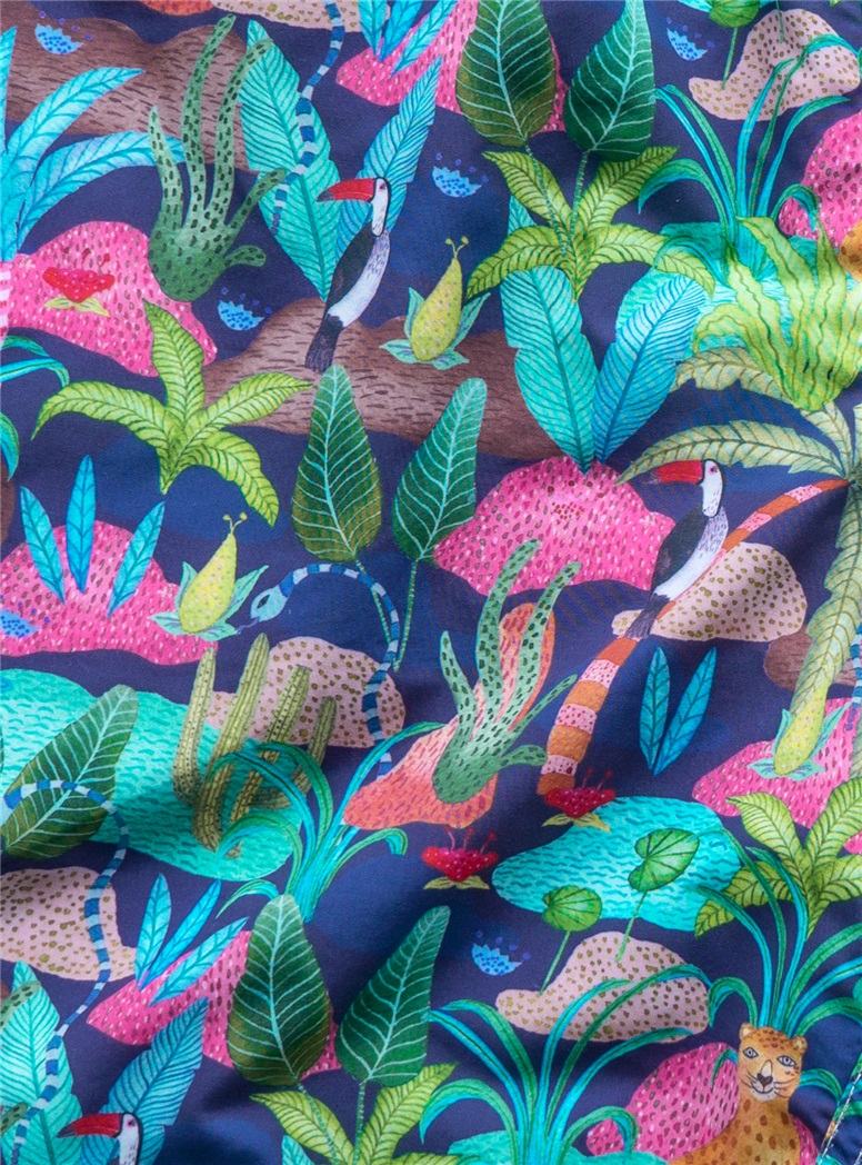 Jungle Print Trunks in Midnight