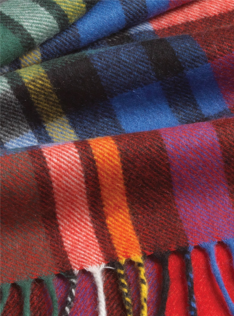 Ruby, Cobalt, and Green Cashmere Scarf