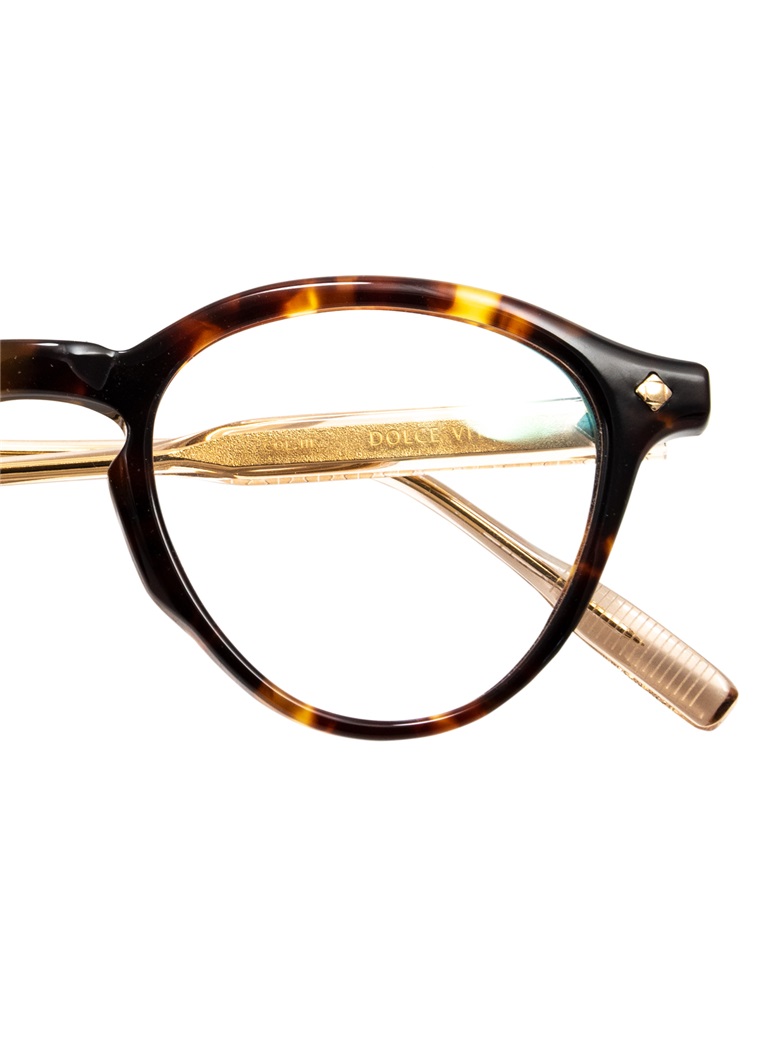 Bold Rounded Frames in Tortoise with Crystal Temples