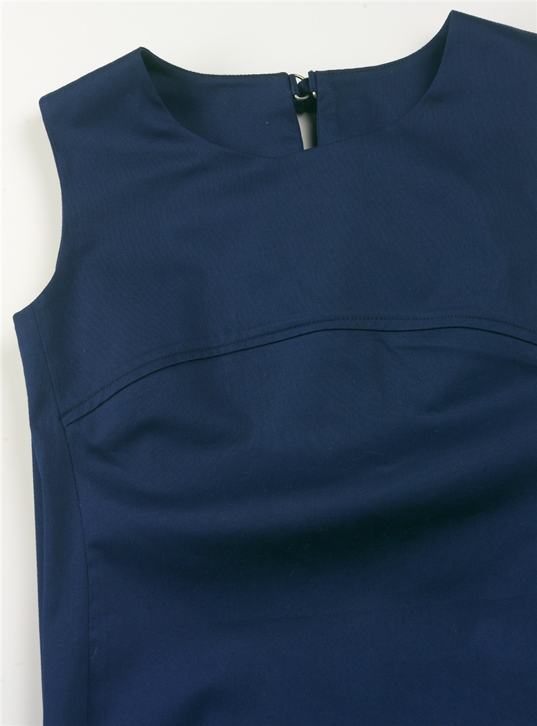 Ladies Poplin Shift Dress in Navy