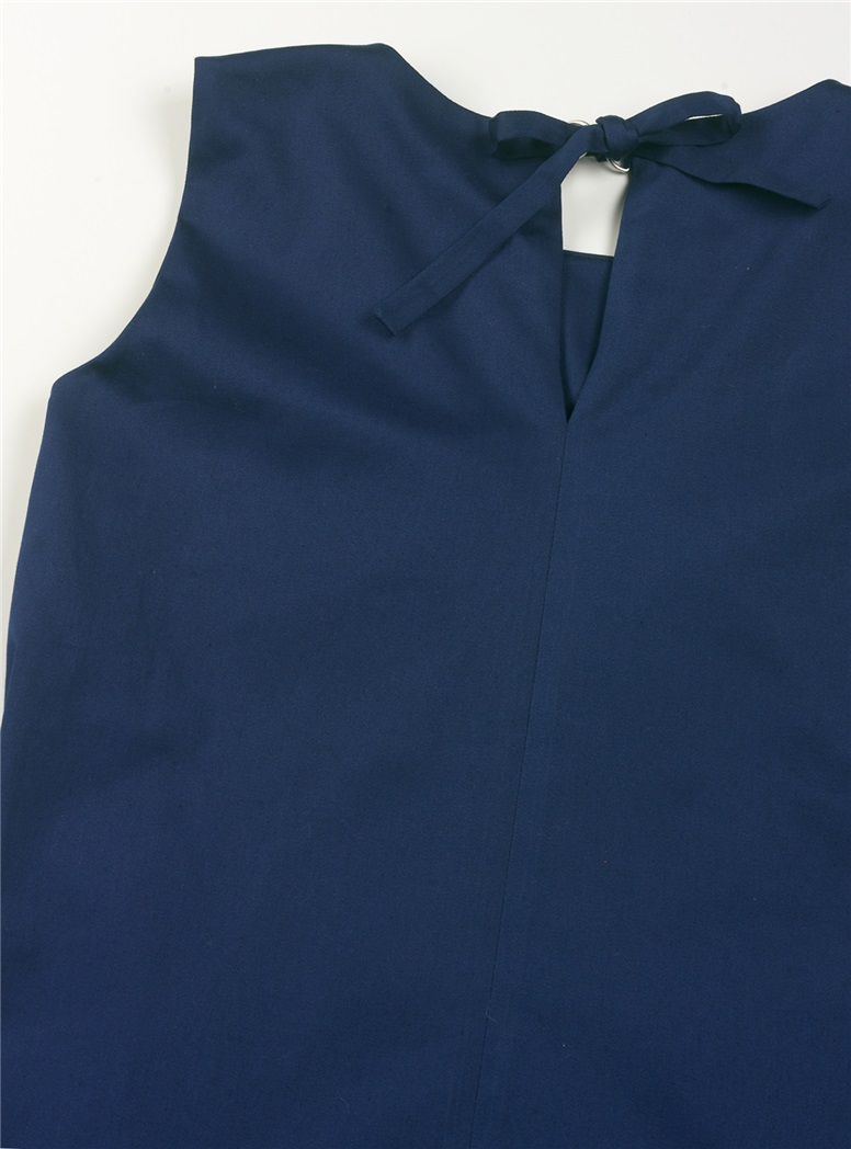 Ladies Poplin Shift Dress in Navy