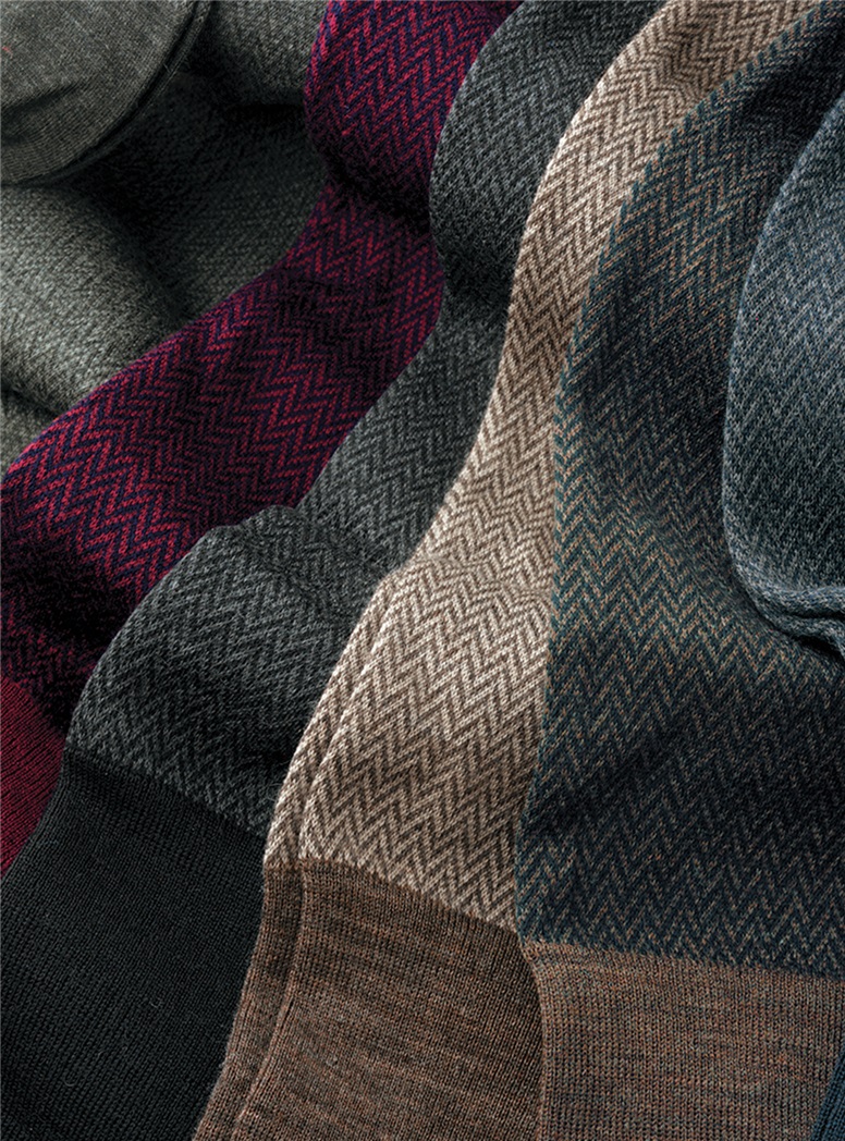 Wool Herringbone Dress Socks