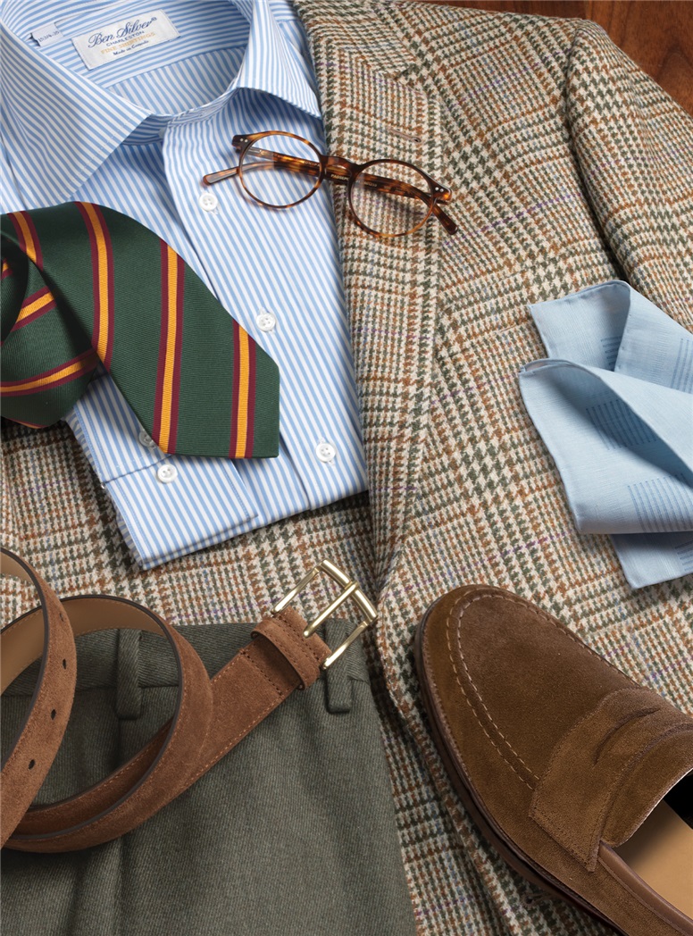 Sage and Cream Glen Plaid Wool Sport Coat
