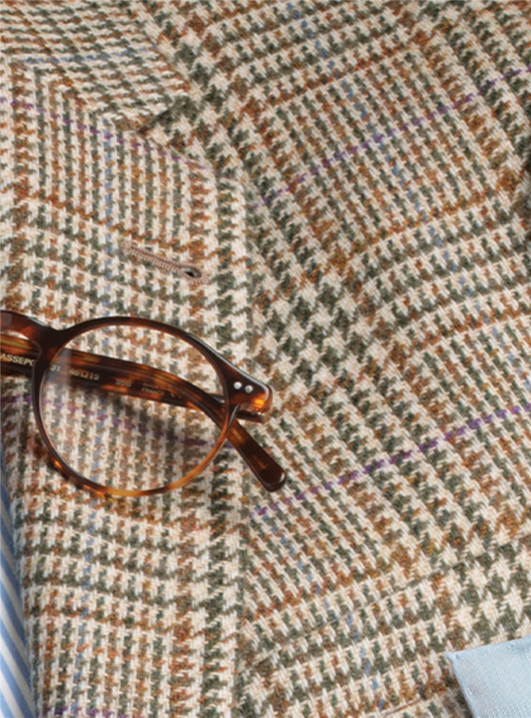 Sage and Cream Glen Plaid Wool Sport Coat