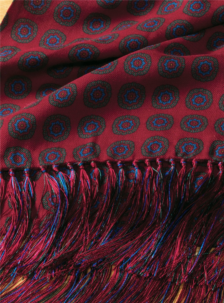 Wool and Cashmere Floral Medallion Scarves