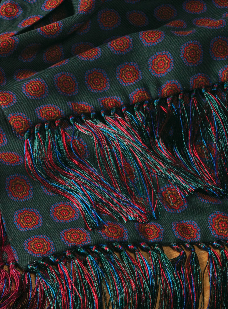 Wool and Cashmere Floral Medallion Scarves