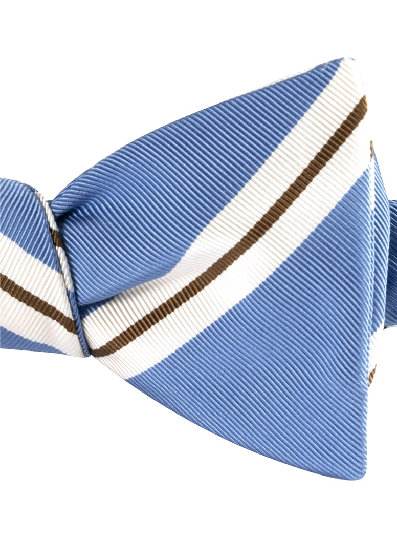 Mogador Striped Bow Tie in Sky