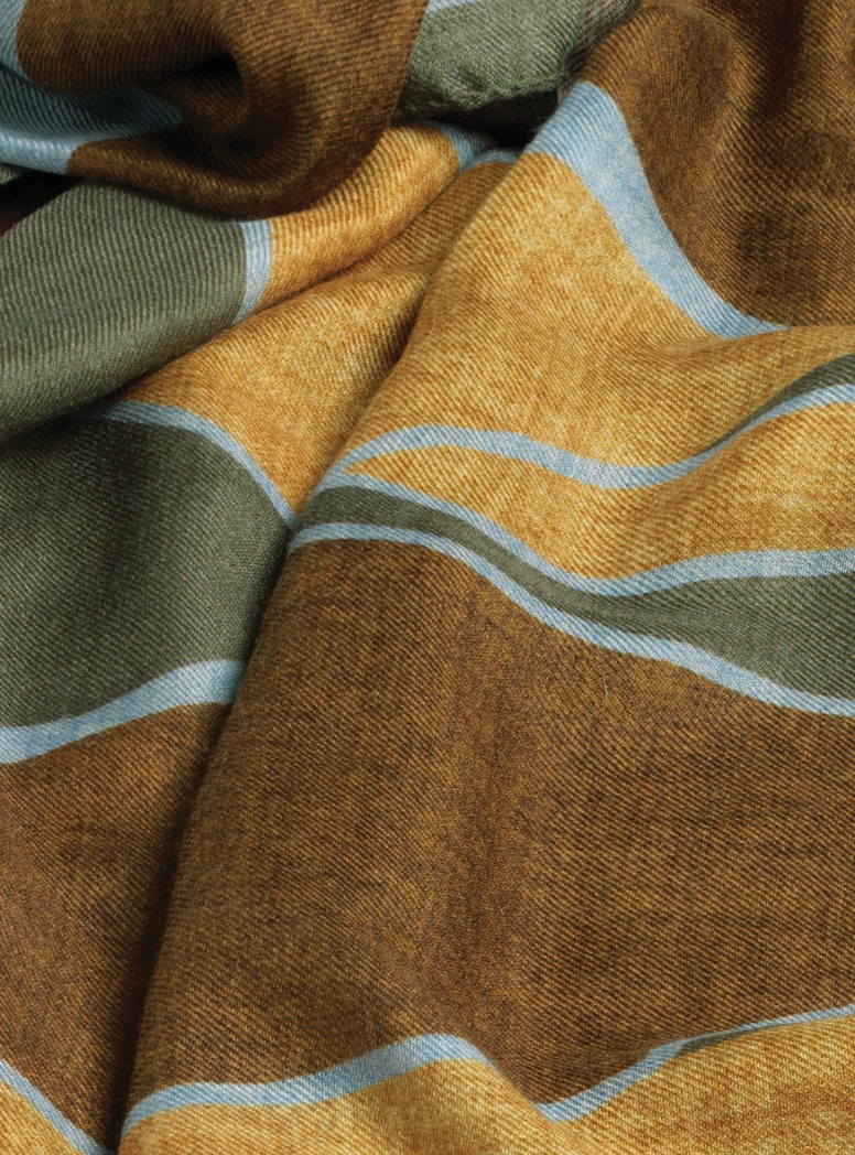 Wool, Cashmere, and Silk Geometric Scarf