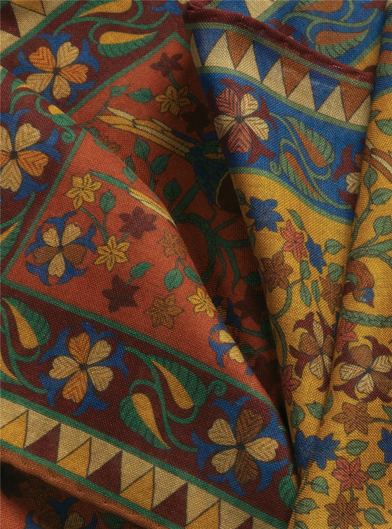 Wool and Silk Birds of Paradise Pocket Squares