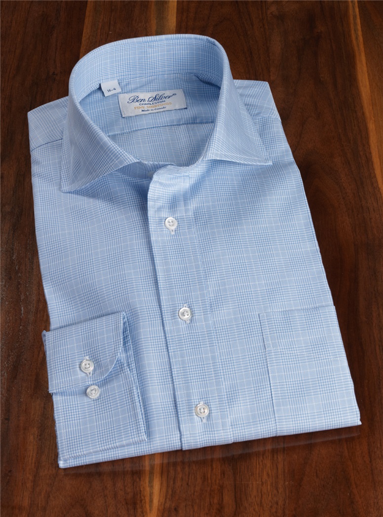 Blue and White Glen Plaid Cutaway