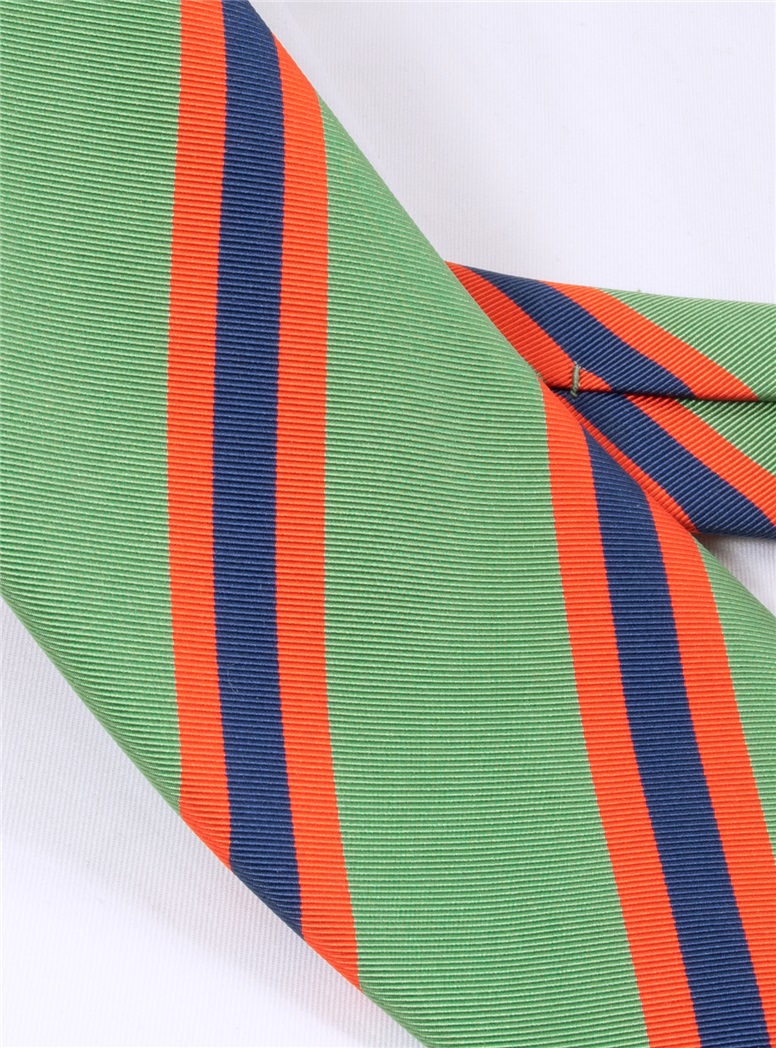 Silk Stripe Tie in Mint