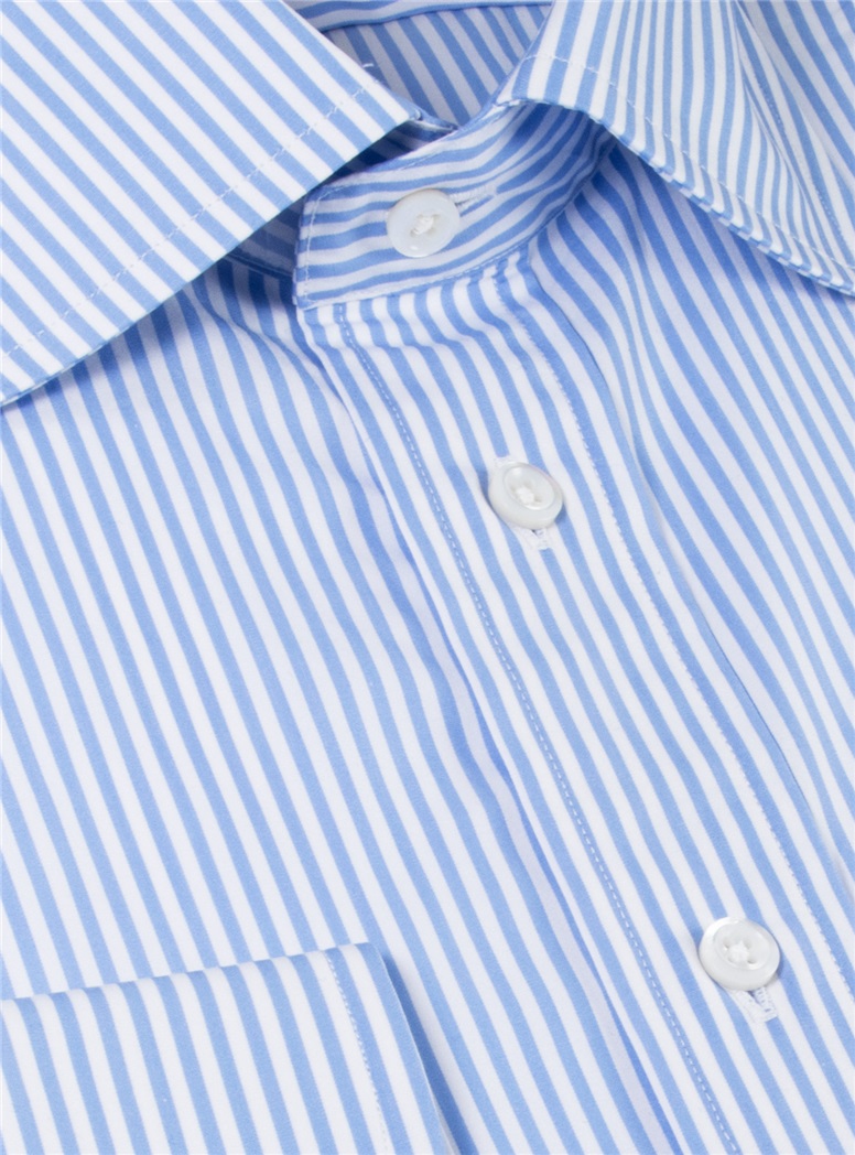 Blue Bengal Stripe Spread Collar