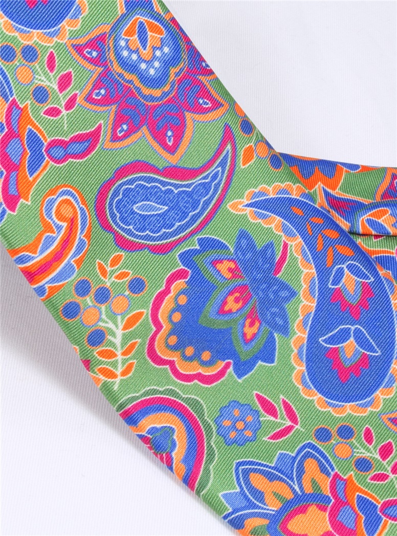 Floral Paisley Tie in Grass