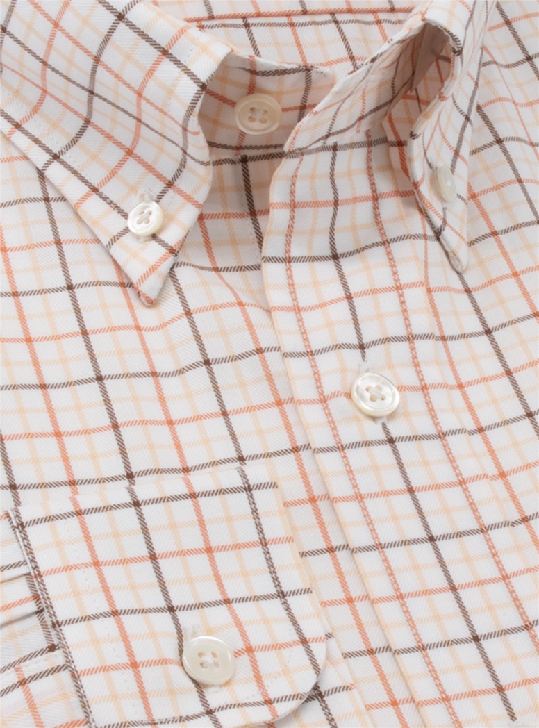 Rust, Brown, and Gold Check Button Down