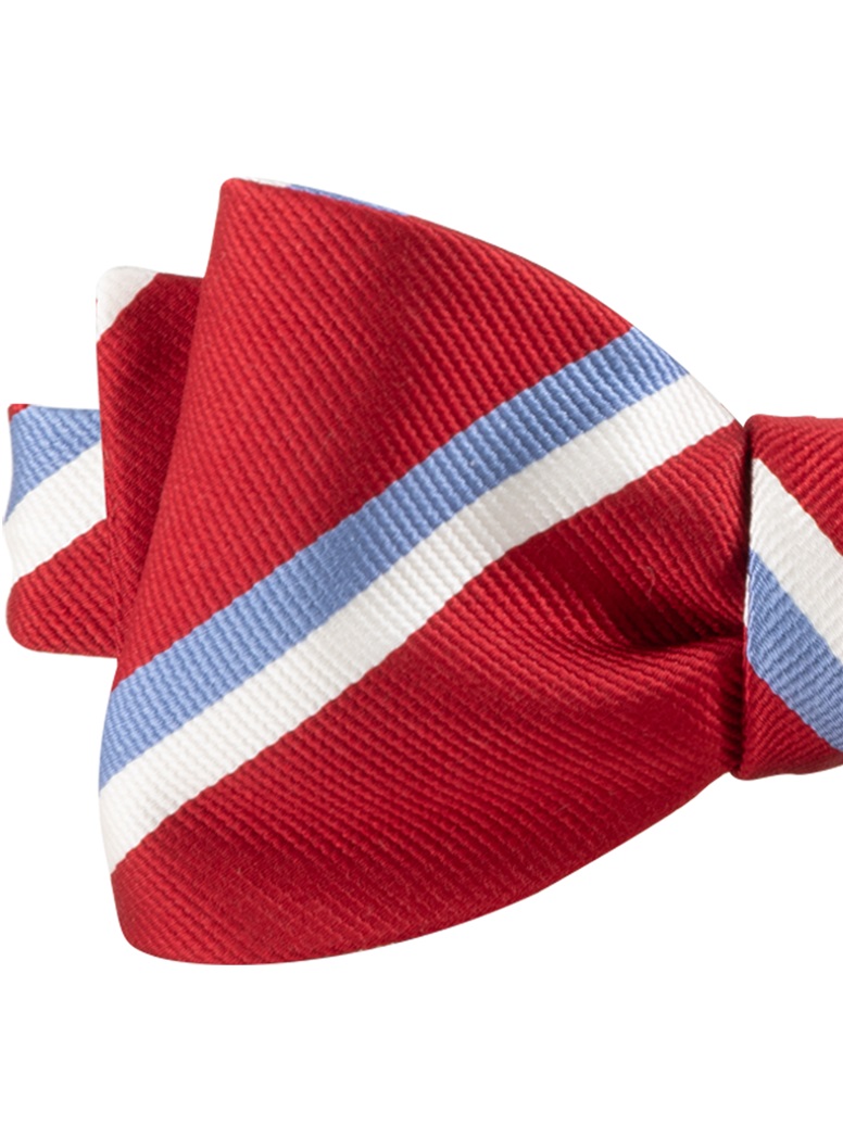Silk Double Striped Bow Tie in Fire