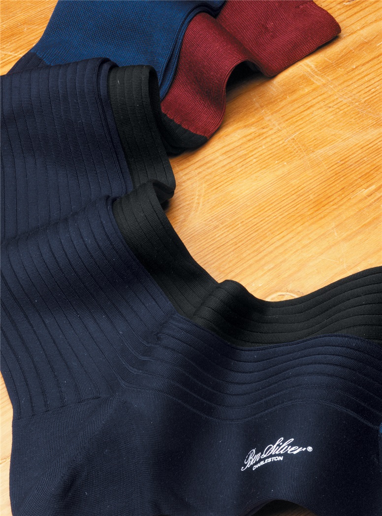 Wool Ribbed Two-Toned Socks