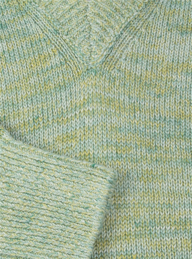 Linen Melange V-neck Sweaters