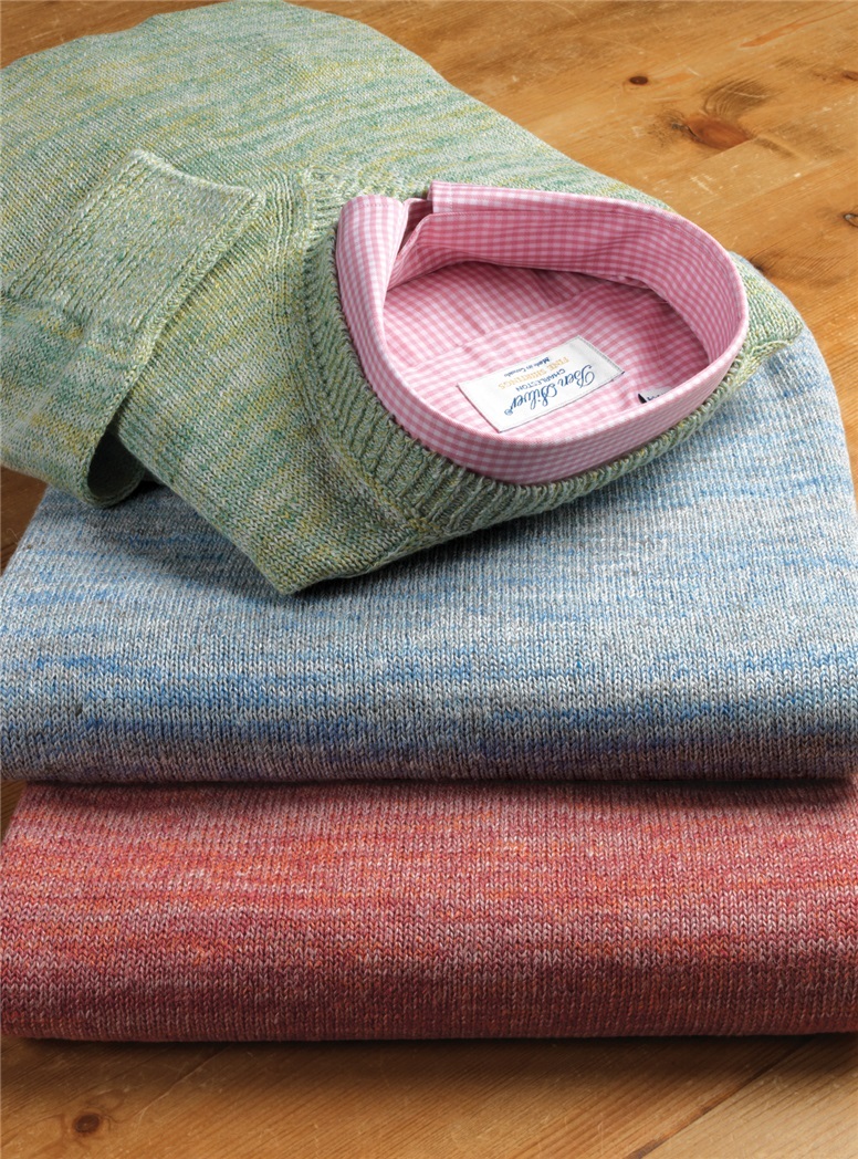 Linen Melange V-neck Sweaters