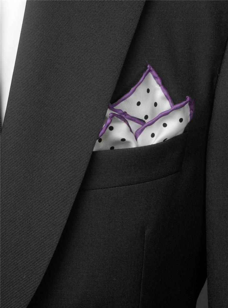 Black & White Spot Pocket Square