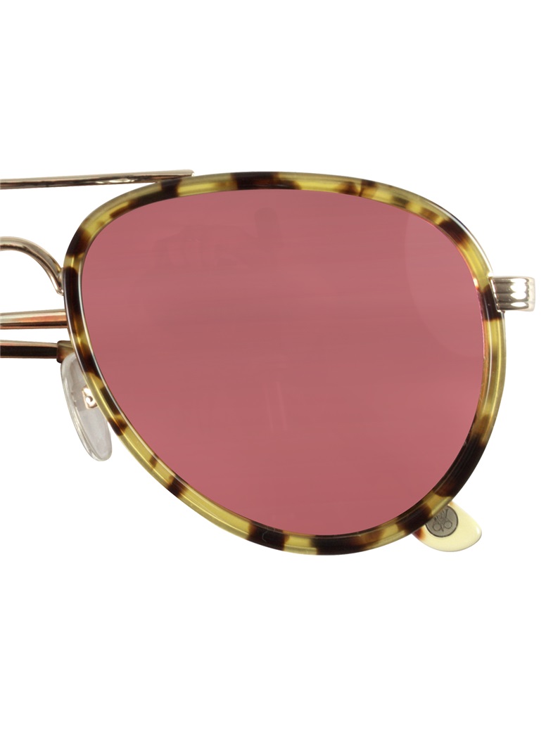 Tortoise Aviator Sunglasses with Mirrored Rose Gold Lenses