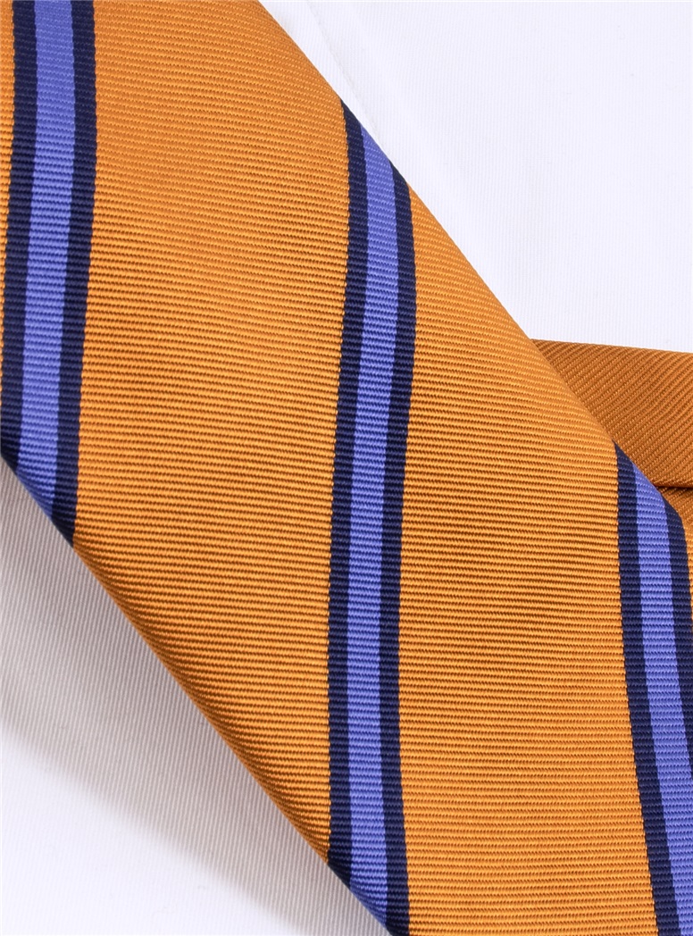 Tie Silk Woven Stripe Saffron