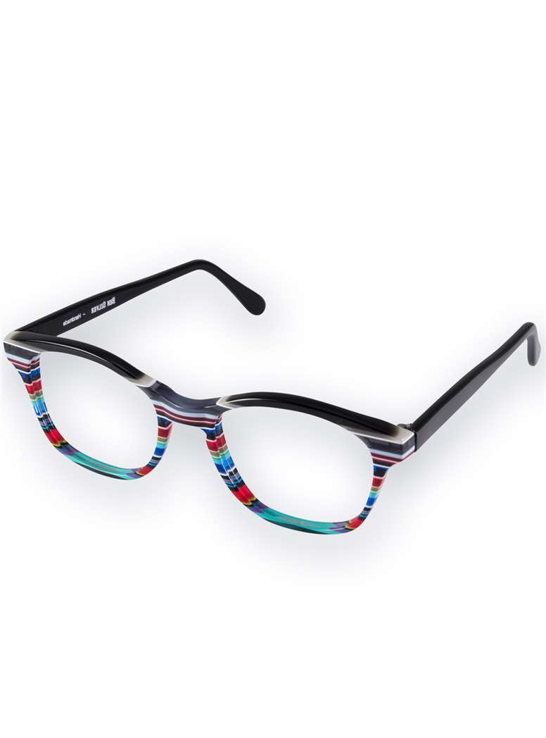 Multi-Colored Handmade Frame in Black, Grey, and Fire Red