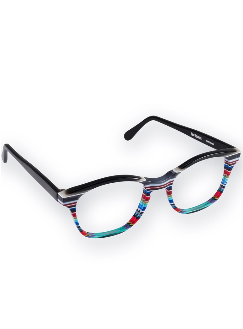 Multi-Colored Handmade Frame in Black, Grey, and Fire Red