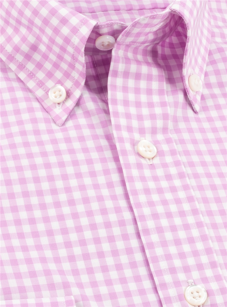 Boys Shirt Lilac/White Gingham Buttondown