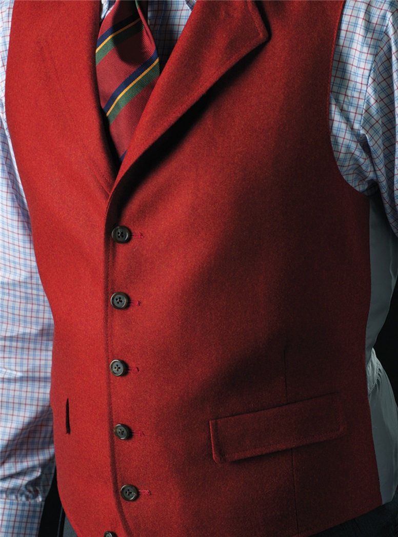 Red Lightweight Wool Waistcoat