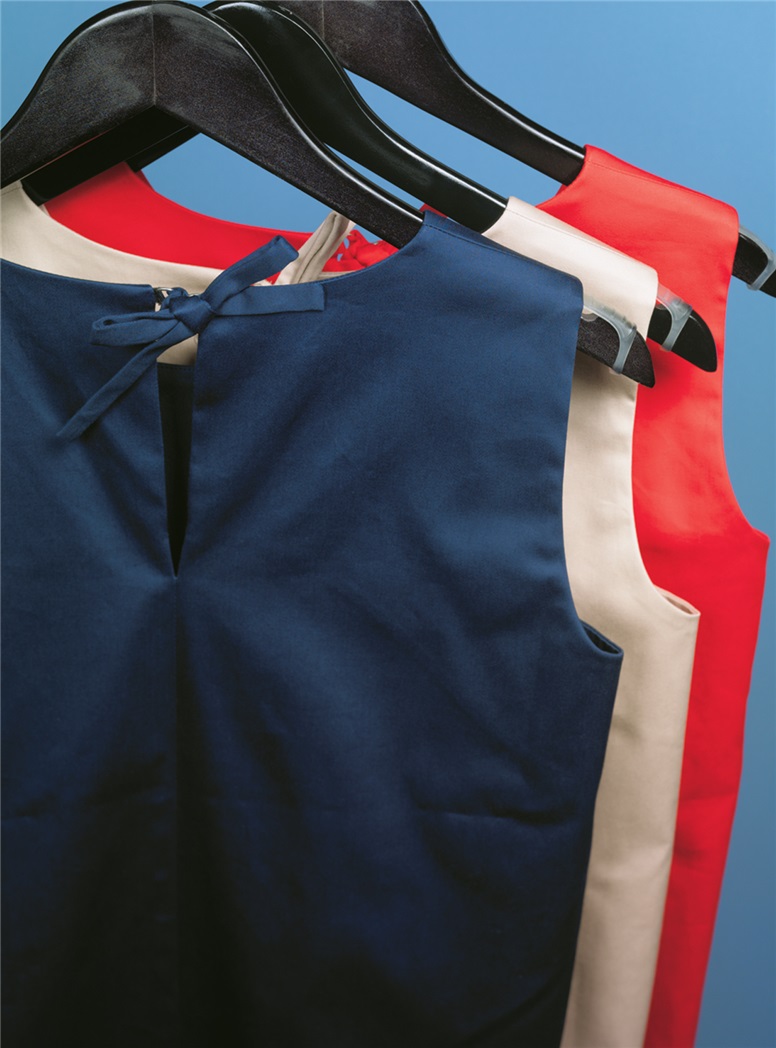 Ladies Poplin Shift Dress in Almond