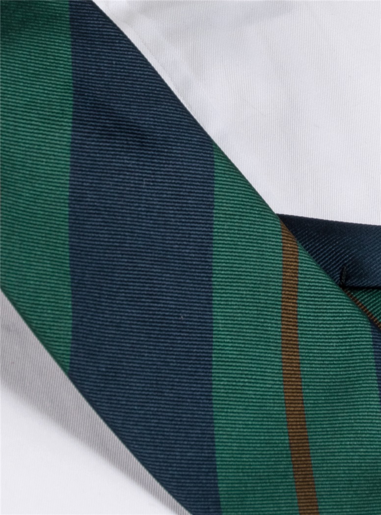 Silk Multi-Stripe Tie in Forest