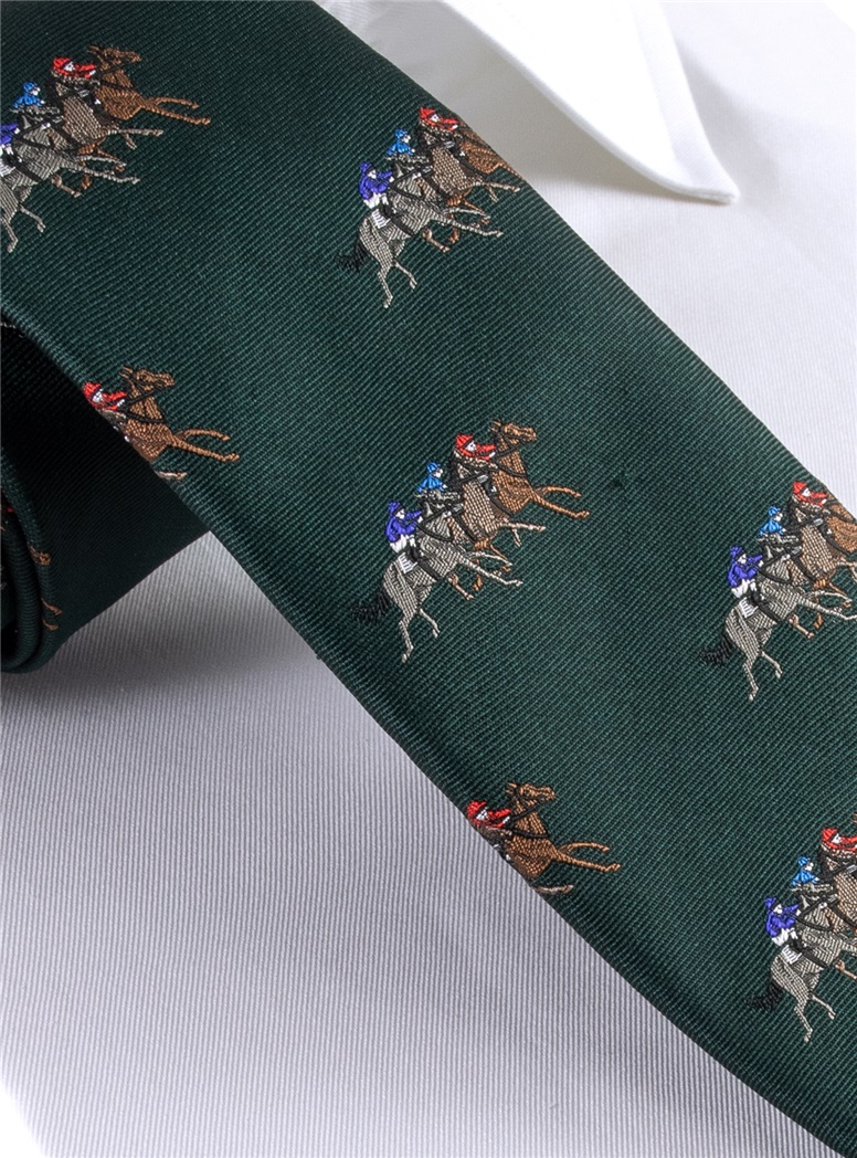 Silk Woven Equestrian Tie in Field