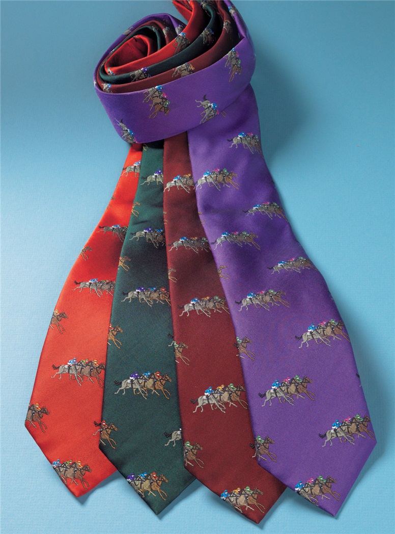 Silk Woven Equestrian Tie in Field