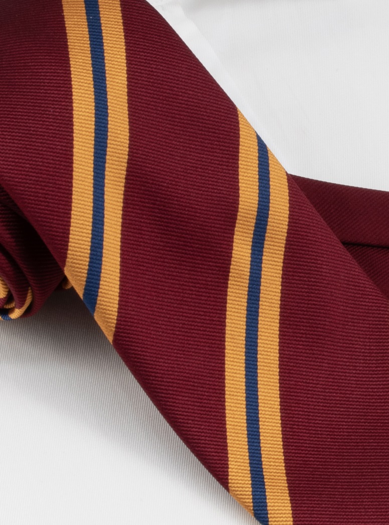 Silk Striped Tie in Burgundy