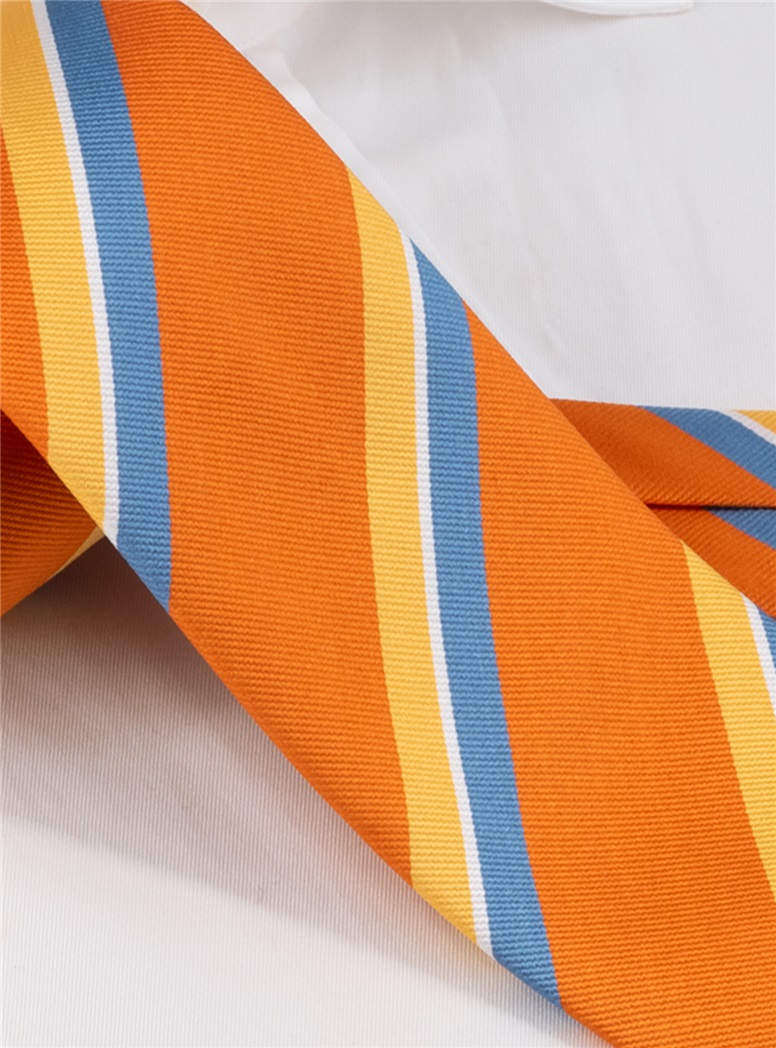Silk Striped Tie in Copper