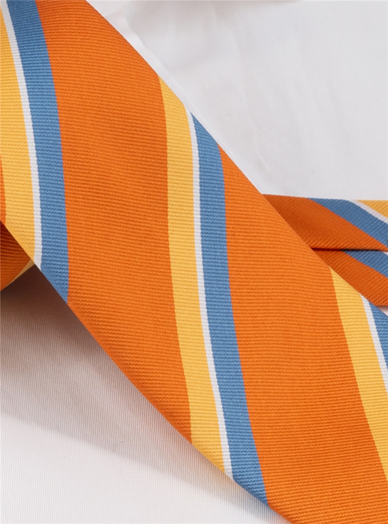 Silk Striped Tie in Copper