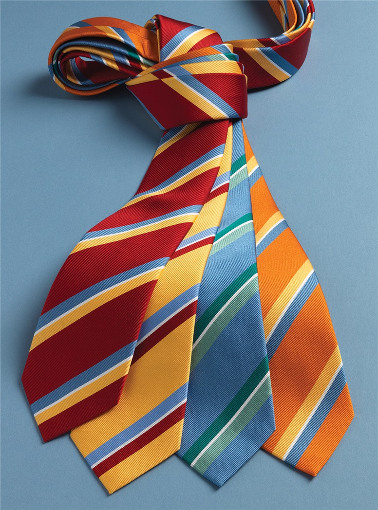 Silk Striped Tie in Copper