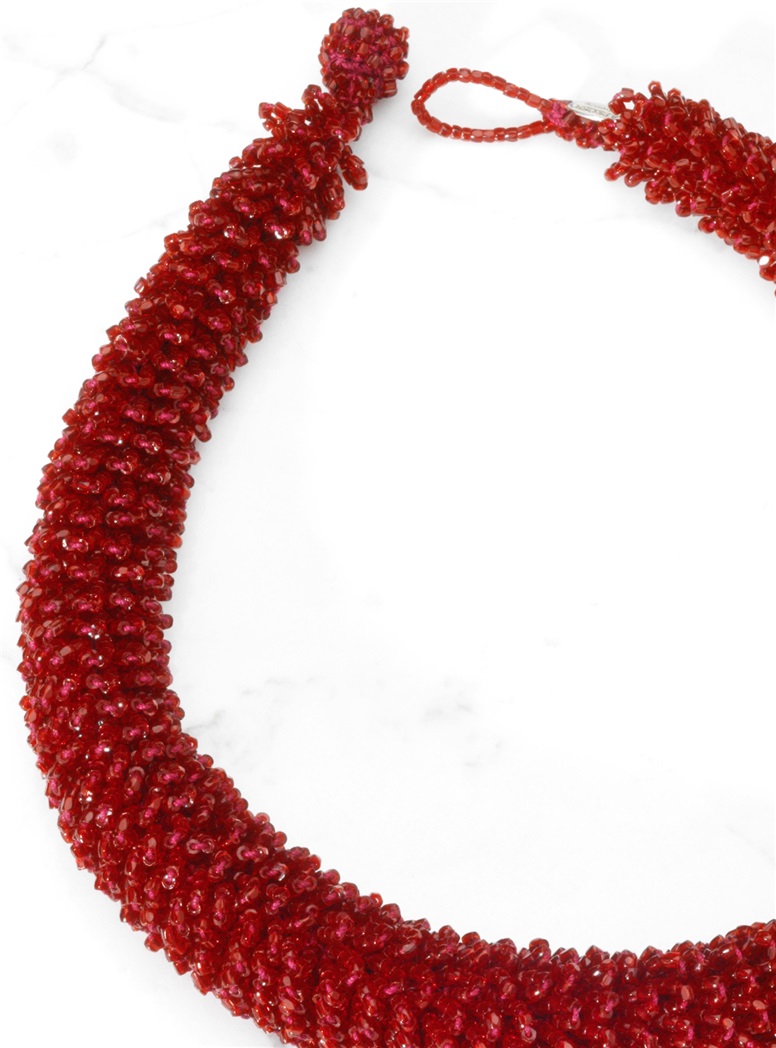 Ruby Beaded Necklace